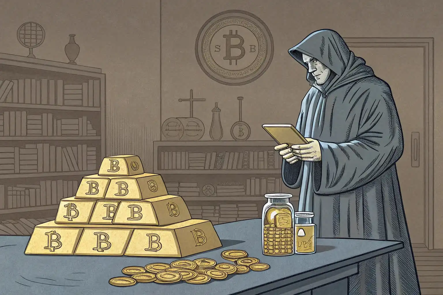 Person analyzing crypto data or exploring blockchain platforms on a digital device