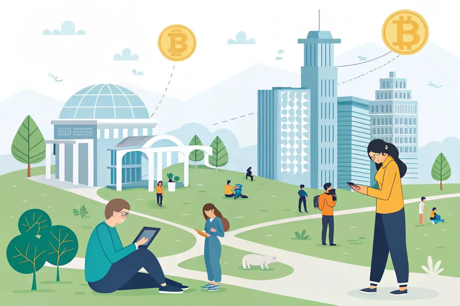 Person analyzing crypto data or exploring blockchain platforms on a digital device
