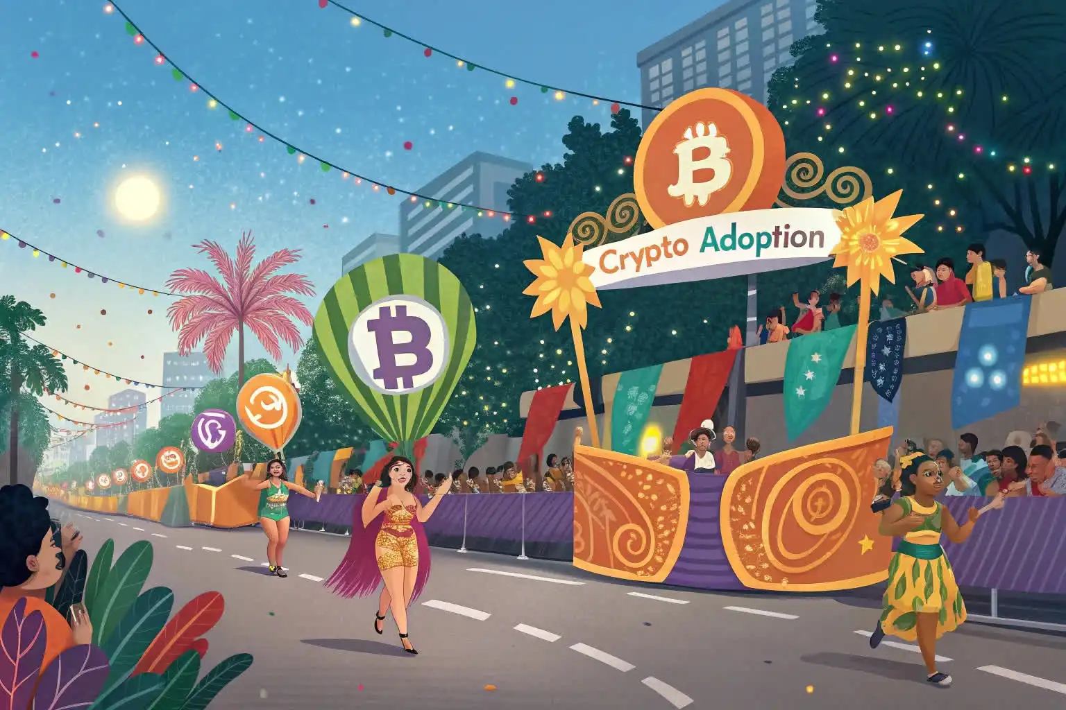 Person analyzing crypto data or exploring blockchain platforms on a digital device