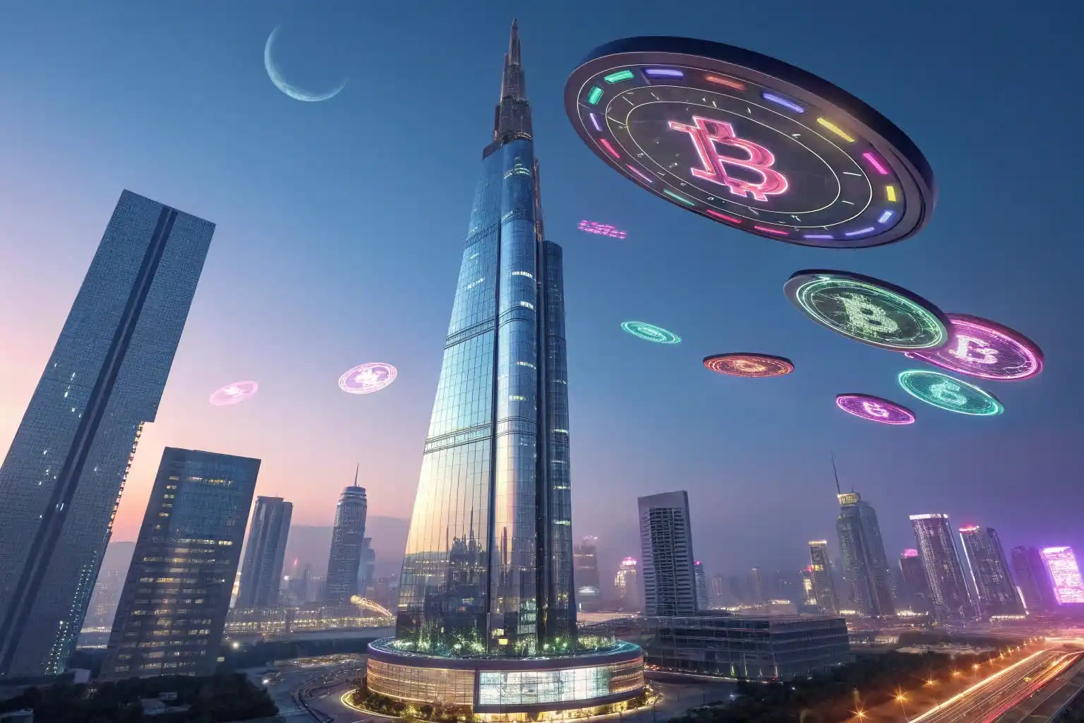 Person analyzing crypto data or exploring blockchain platforms on a digital device