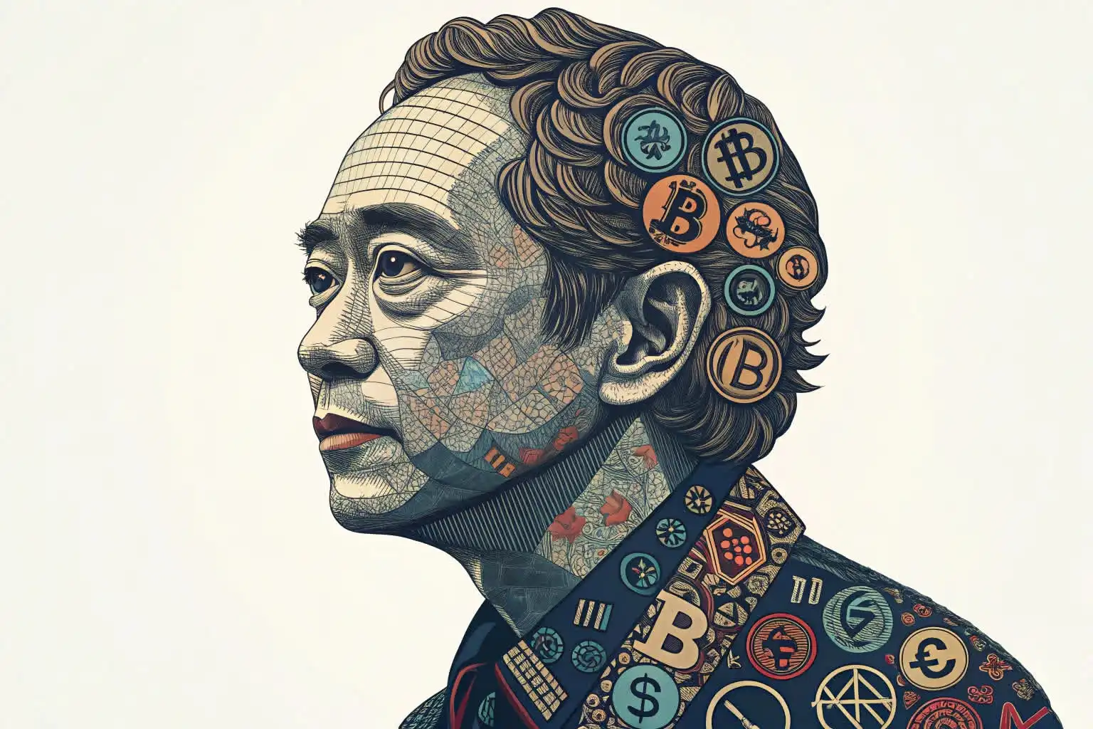 Person analyzing crypto data or exploring blockchain platforms on a digital device