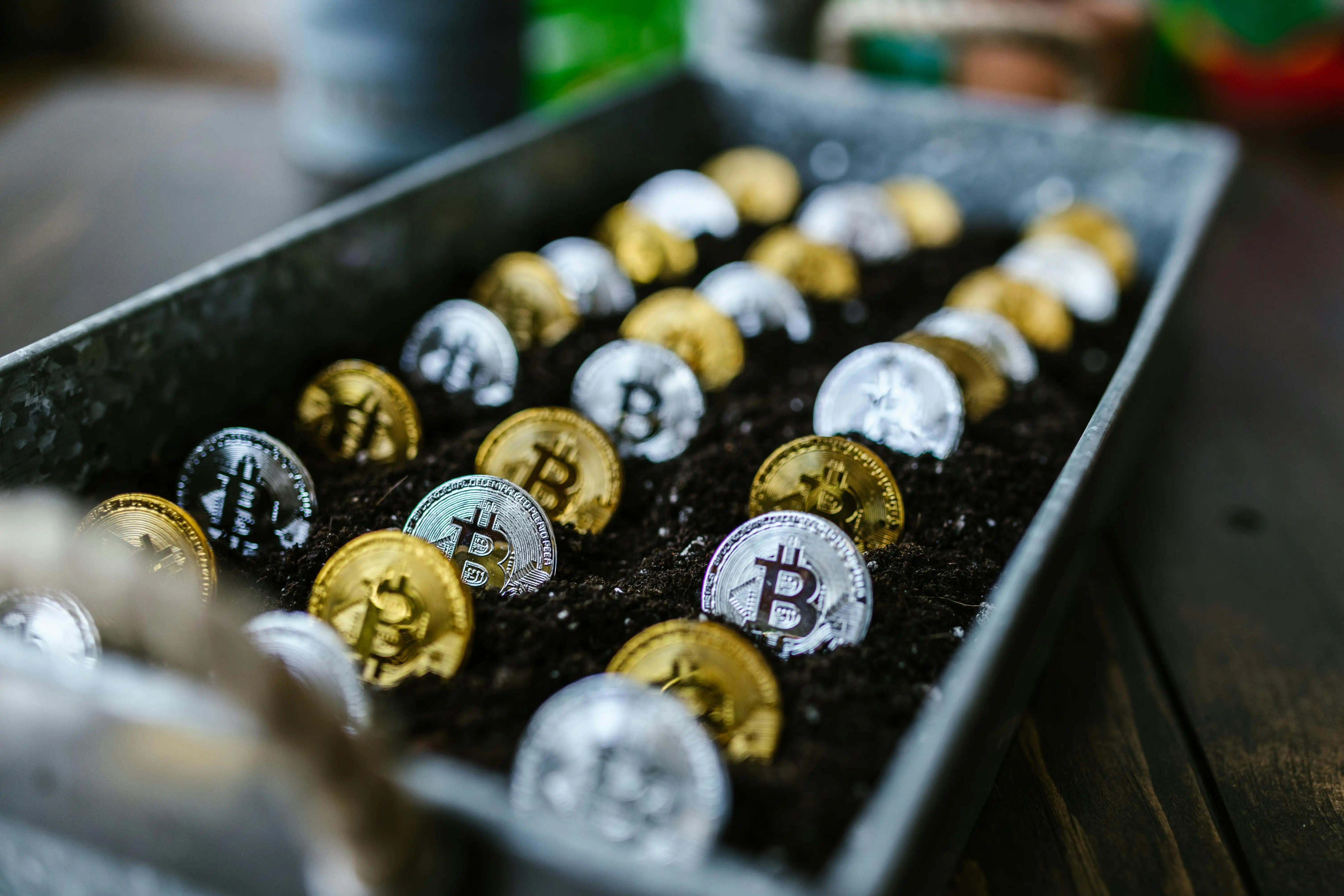 Person analyzing crypto data or exploring blockchain platforms on a digital device