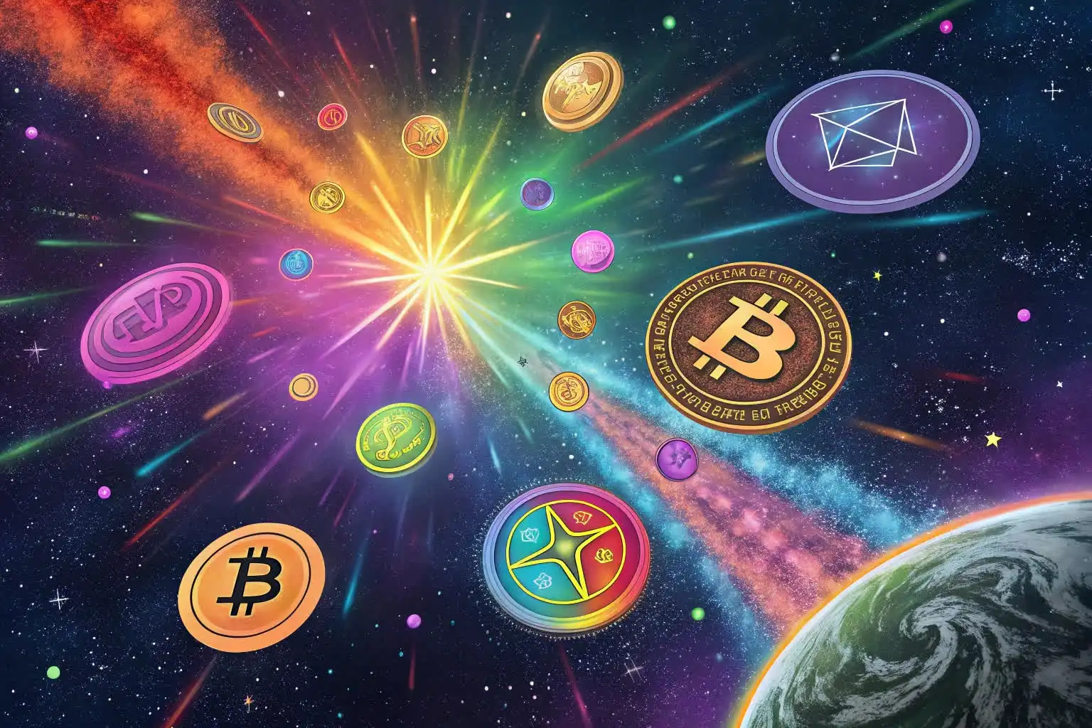 Person analyzing crypto data or exploring blockchain platforms on a digital device
