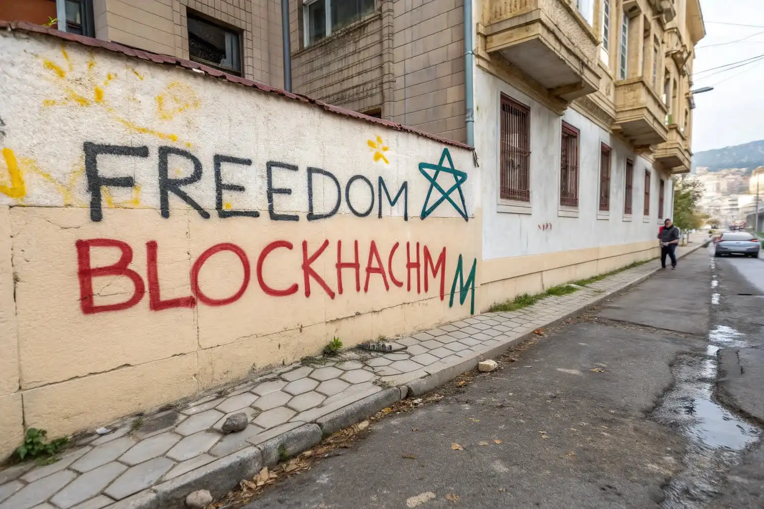 Person analyzing crypto data or exploring blockchain platforms on a digital device